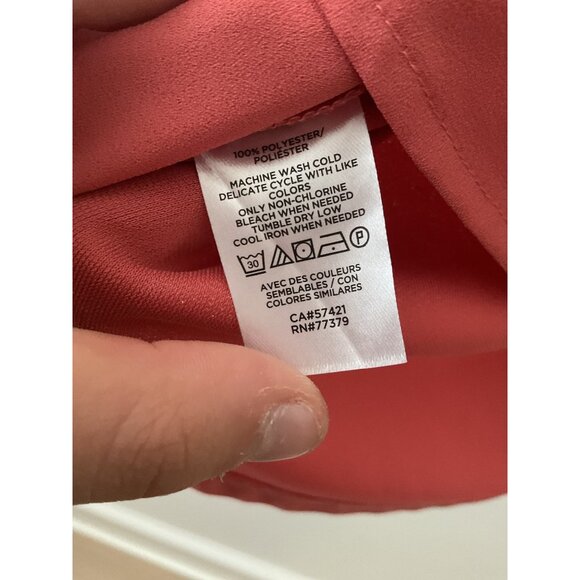 Ann Taylor Factory Sleeveless Coral Orange Top With Ruffle Neckline Womens XS - Picture 4 of 5